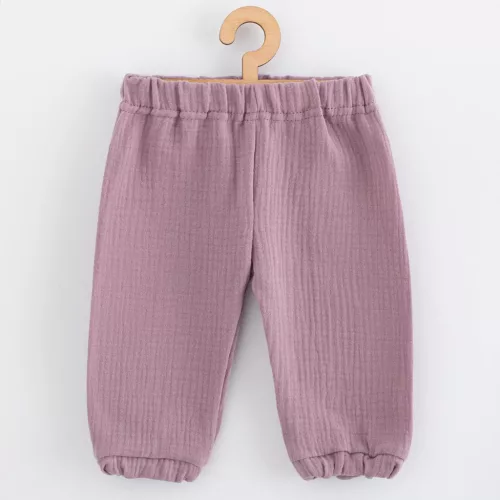 Baba muszlin szett póló és nadrág New Baby lavender