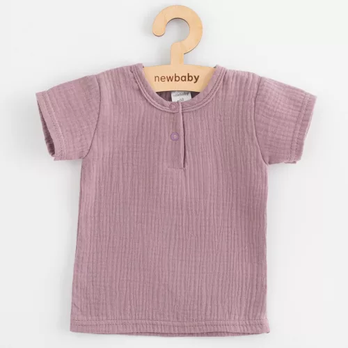 Baba muszlin szett póló és nadrág New Baby lavender