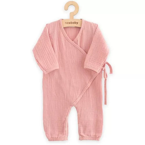 Baba muszlin kezeslábas New Baby pink