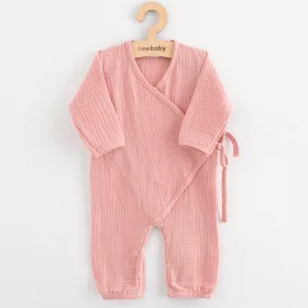 Baba muszlin kezeslábas New Baby pink