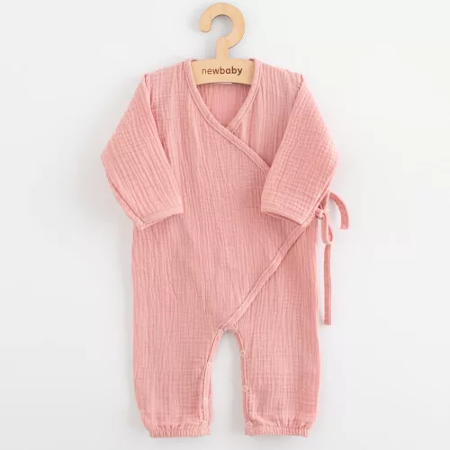 Baba muszlin kezeslábas New Baby pink