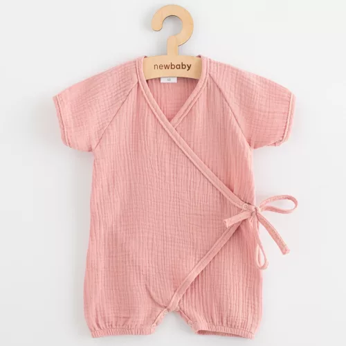 Baba nyári muszlin kezeslábas New Baby pink