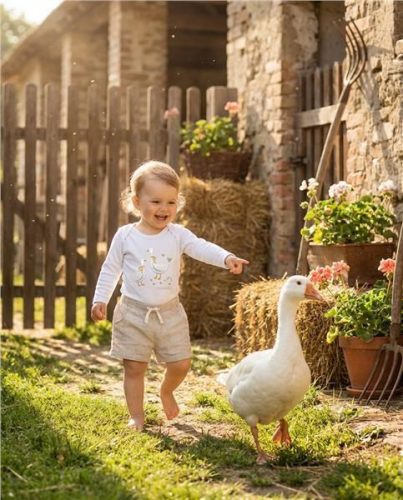 Baba body nyomtatással New Baby Libák - rövid ujjú