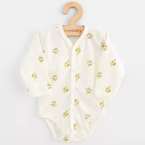 Baba Biopamut hosszú ujjú patentos body New Baby Olives