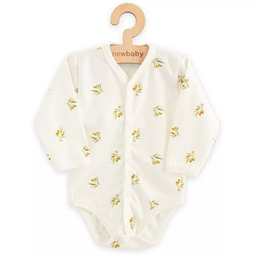 Baba Biopamut hosszú ujjú patentos body New Baby Olives
