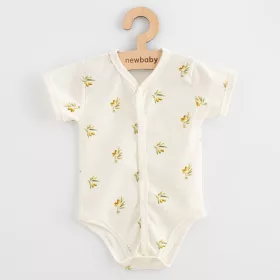 Baba Biopamut rövid ujjú patentos body New Baby Olives