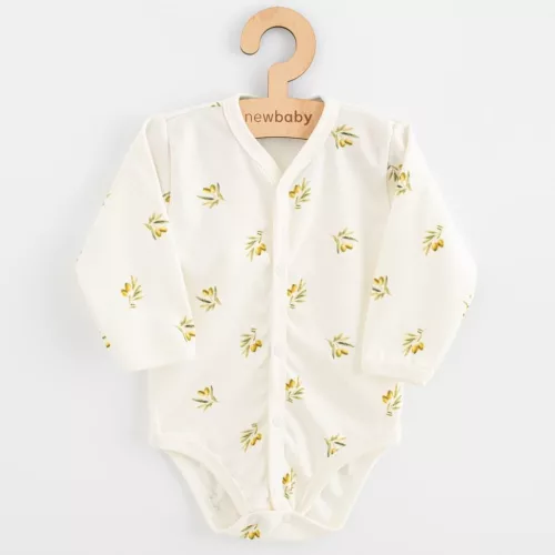 Baba Biopamut hosszú ujjú patentos body New Baby Olives
