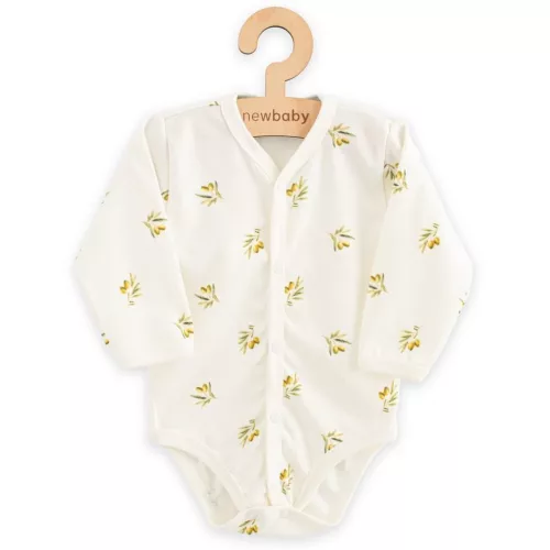 Baba Biopamut hosszú ujjú patentos body New Baby Olives