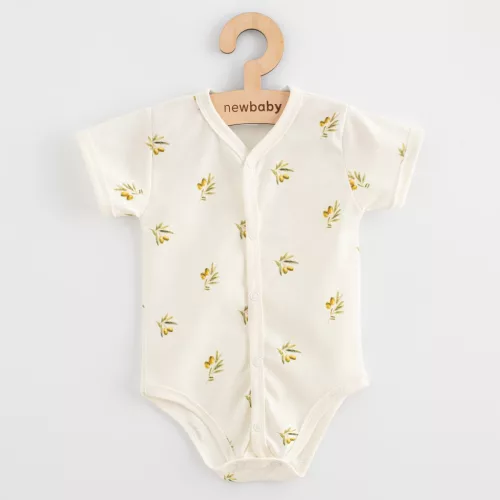 Baba Biopamut rövid ujjú patentos body New Baby Olives