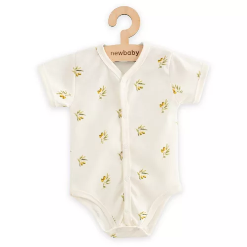Baba Biopamut rövid ujjú patentos body New Baby Olives