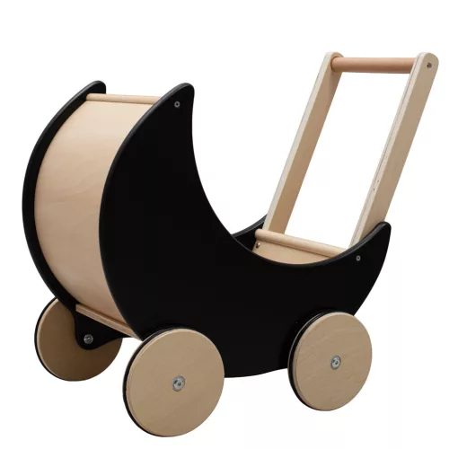Fa babakocsi, járókeret gyerekeknek 2in1 Montessori Baby Mix fekete