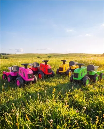 Gyermek lábbal hajtós traktor Baby Mix Benny sárga