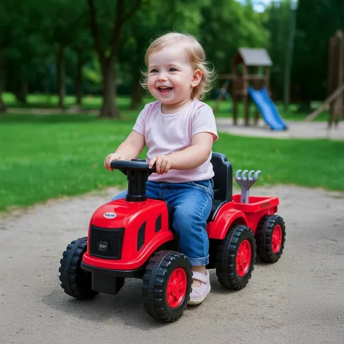 Gyermek lábbal hajtós traktor Baby Mix Benny piros
