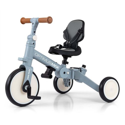 Gyerek háromkerekű bicikli 5az1-ben Milly Mally Optimus Max tolókarral denim