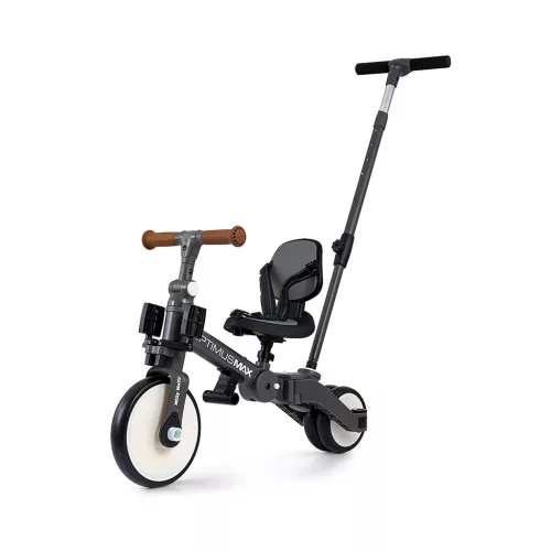 Gyerek háromkerekű bicikli 5az1-ben Milly Mally Optimus Max tolókarral dark grey