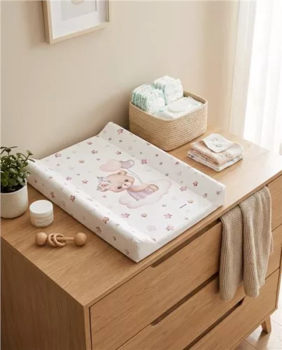 Pelenkázó lap Baby Mix Maci 47x70cm rózsaszín