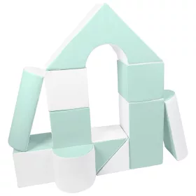 Habkockák – óriási építőkészlet 11 db white-mint