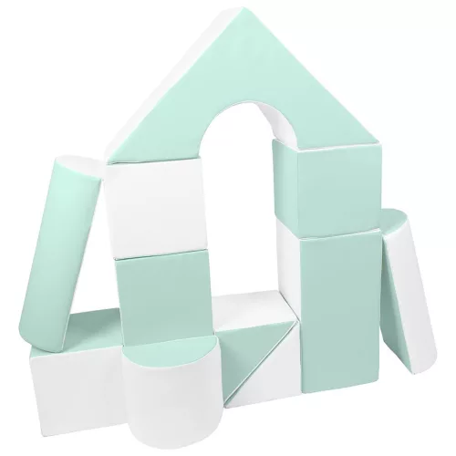 Habkockák – óriási építőkészlet 11 db white-mint