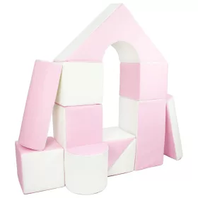 Habkockák – óriási építőkészlet 11 db white-pink