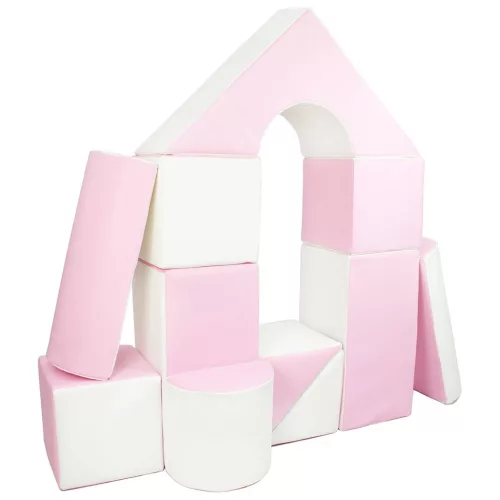 Habkockák – óriási építőkészlet 11 db white-pink