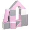 Habkockák – óriási építőkészlet 11 db white-light pink-grey