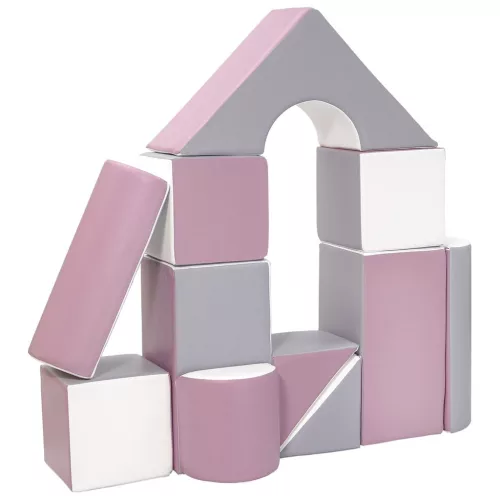 Habkockák – óriási építőkészlet 11 db white-grey-purple