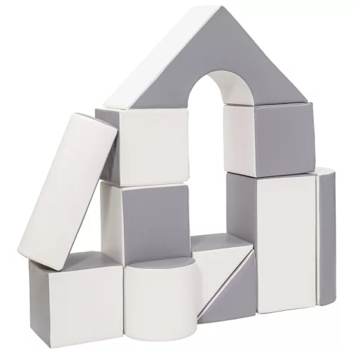 Habkockák – óriási építőkészlet 11 db white-grey