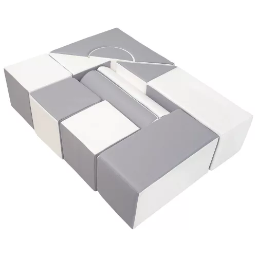 Habkockák – óriási építőkészlet 11 db white-grey