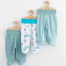 Baba lábfejes nadrág New Baby Classic II 3ks boy