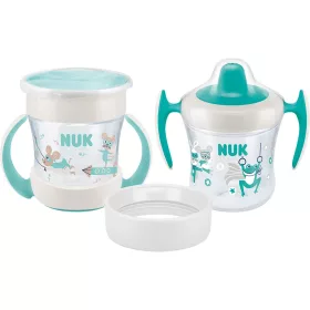 Bájos itató pohár Mini Cups NUK 360° fedéllel neutral