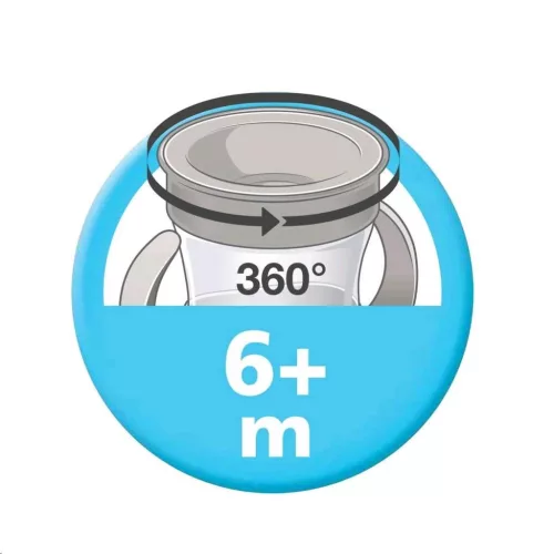 Bájos itató pohár Mini Cups NUK 360° fedéllel neutral