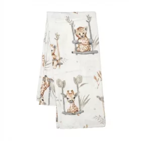 Flanel pelenka nyomtatott mintával New Baby ZOO beige