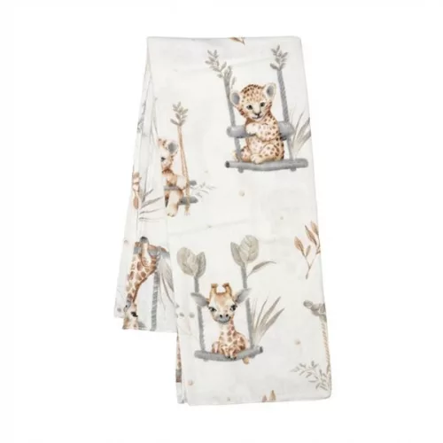 Flanel pelenka nyomtatott mintával New Baby ZOO beige