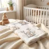 Flanel pelenka nyomtatott mintával New Baby ZOO beige