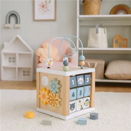 Fa multifunkcionális kocka Safari Montessori Baby Mix