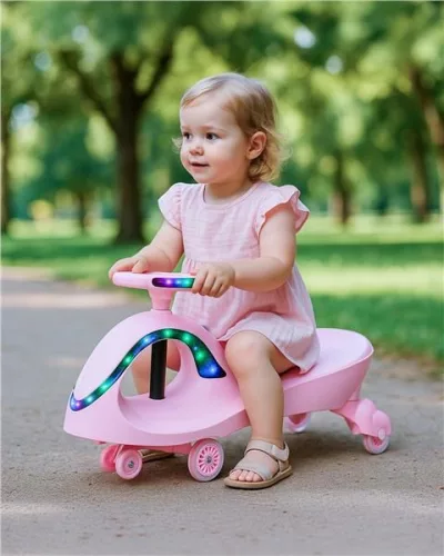 Gravitációs gyerekjármű LED-del Baby Mix G-Force babarózsaszín (Sérült csomagolás)