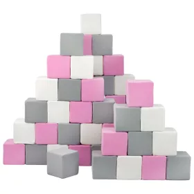   Habkockák - 45 darabos nagy habkocka Pyramida pink white grey