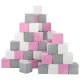 Habkockák - 45 darabos nagy habkocka Pyramida pink white grey