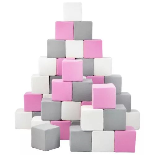 Habkockák - 45 darabos nagy habkocka Pyramida pink white grey
