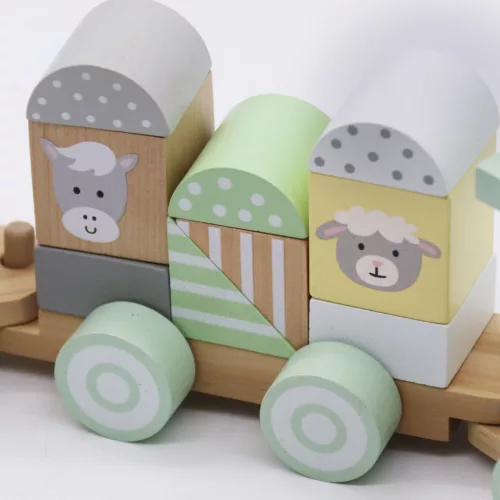 Fa vonat építőkockákkal Baby Mix