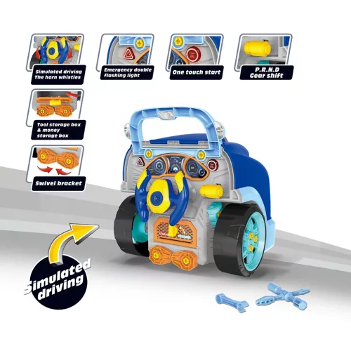 Realisztikus modell az autó elejének nyitható motorháztetőjével, Milly Mally N-GINE blue