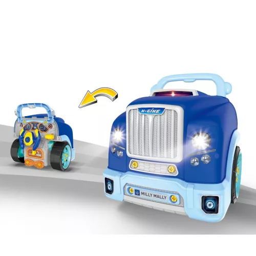 Realisztikus modell az autó elejének nyitható motorháztetőjével, Milly Mally N-GINE blue