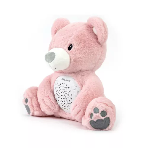 Plüss szundibarát maci projektorral Milly Mally Bear pink