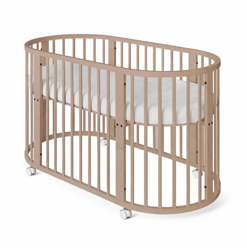 Gyermek növekedő 3-az-1-ben ovális kiságy + matrac New Baby kasmír színű