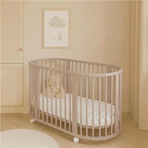 Gyermek növekedő 3-az-1-ben ovális kiságy + matrac New Baby kasmír színű