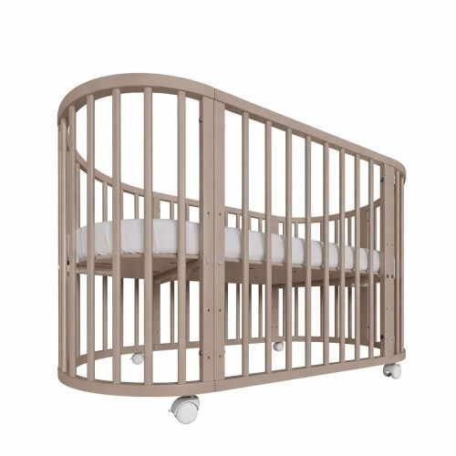 Gyermek növekedő 3-az-1-ben ovális kiságy + matrac New Baby kasmír színű