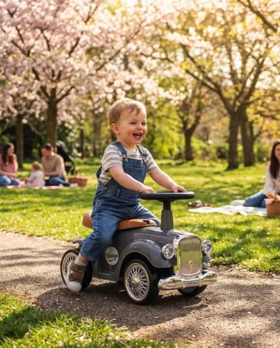 Zenélő bébitaxi Baby Mix Retro szürke