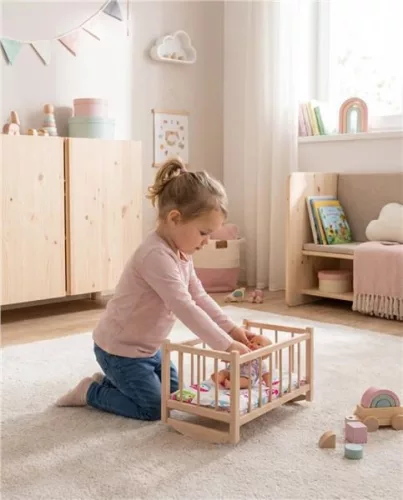 Fa babaágy-bölcső ágyneművel Baby Mix