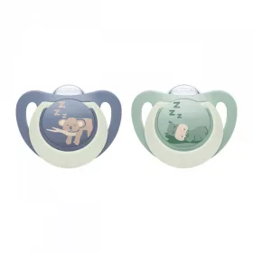 Baba cumi  NUK First Choice Night 0-6m 2 db Hippo/Koala