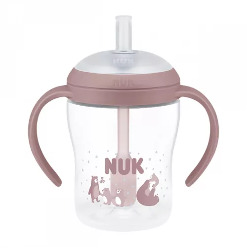 NUK Perfect Match tanuló cumisüveg szívószállal BEAR 150 ml